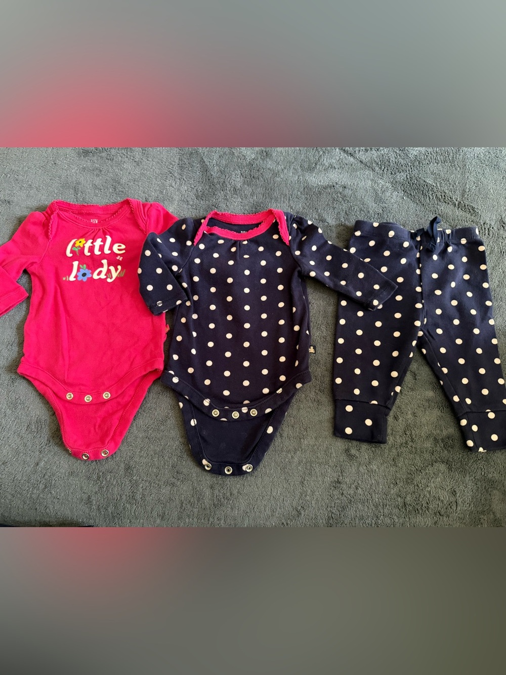 Baby GAP One-Piece Bodysuit set of 2 size 0-3 months and one pants size 3-6 mo